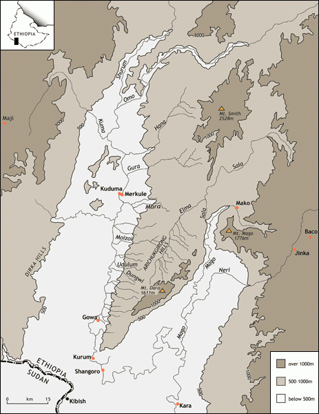 mappa territorio mursi by Oxford University, da sito Mursi Online