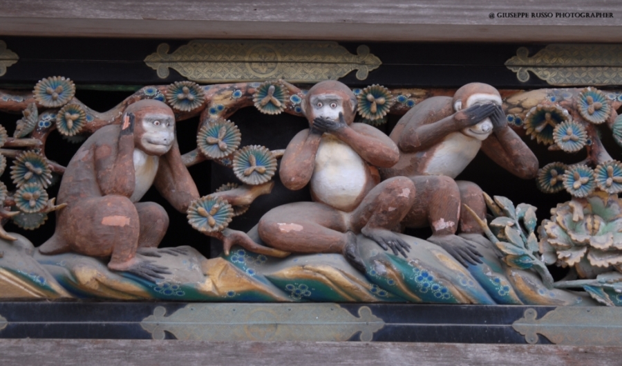 NIKKO, trittico Ciclo vita della scimmia “Non sento, non vedo, non parlo”